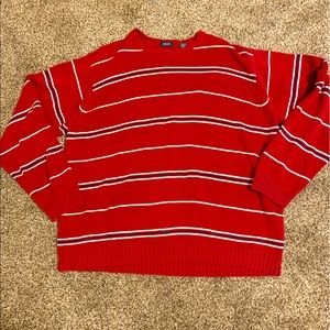 Red knitted sweater